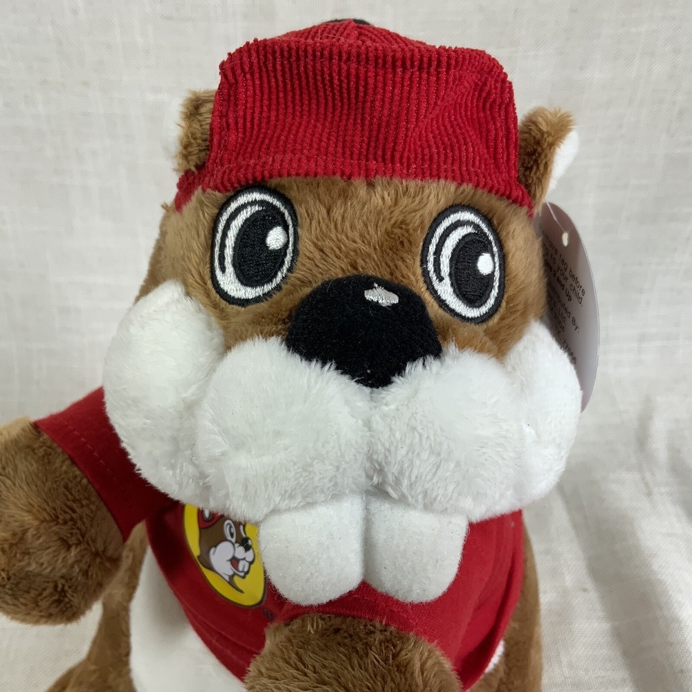 Buc-ees  Buckees The Beaver Plush 10-11" Red Hat Shirt Promo Stuffed Animal